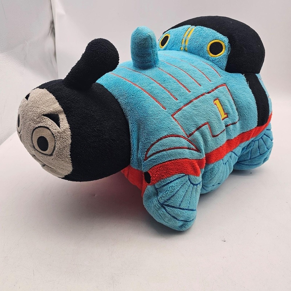 Pillow Pets Thomas & Friends Train Plush Medium Folding Pillow Blue Washable